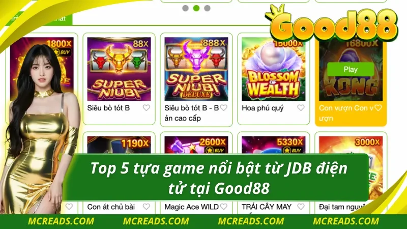 Những tựa game nên trải nghiệm ở JDB điện tử